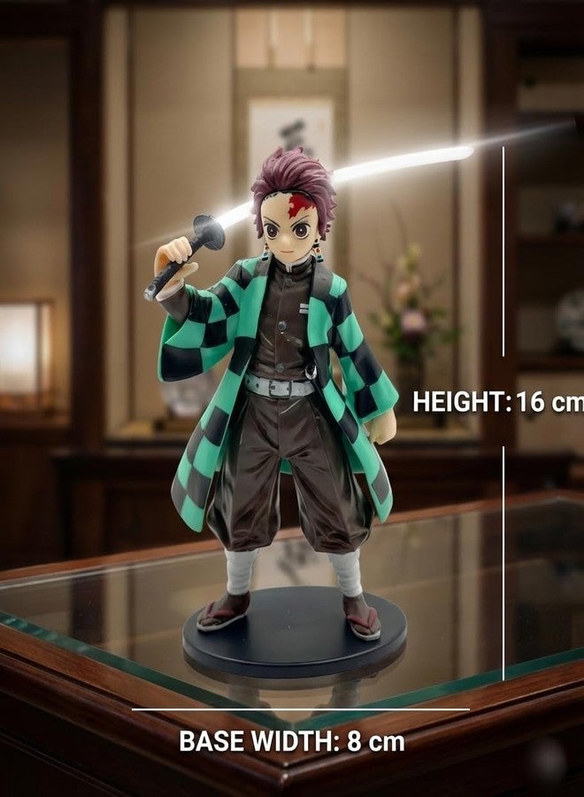 FowWelt Demon Slayer Tanjiro Action Figures Height-16CM Multicolour PVC Collectible for Anime Fans - Tanjiro 16Cm - Image 3